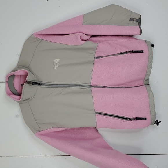 The North Face Other - North Face Vintage Jacket Fleece Gray Pink Polartec Zip Pockets Youth Girls L